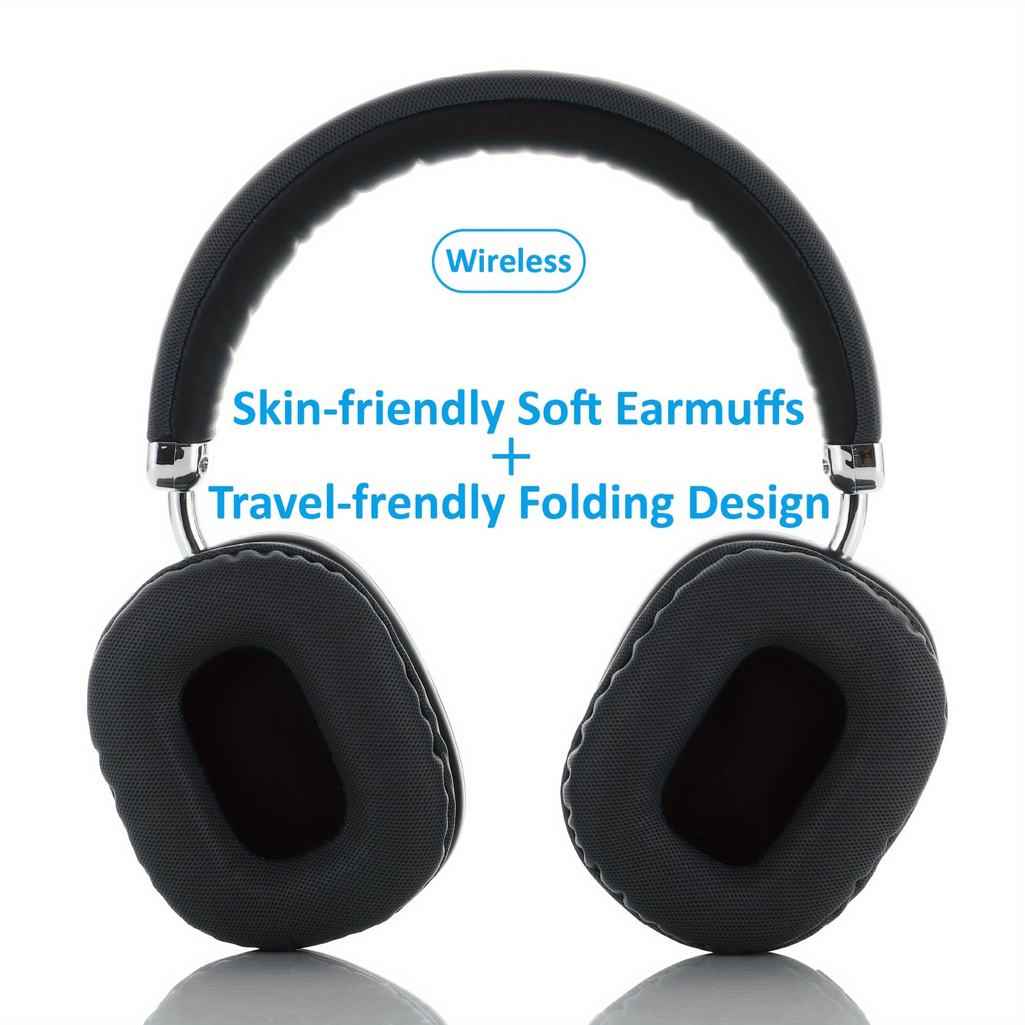 Cuffie wireless di alta qualità migliorate, auricolari pieghevoli leggeri con microfono integrato, compatibili con cavo audio da 3,5 mm, cuffie stereo per laptop, telefono da viaggio e lavoro, cuffie da gioco wireless iOS
