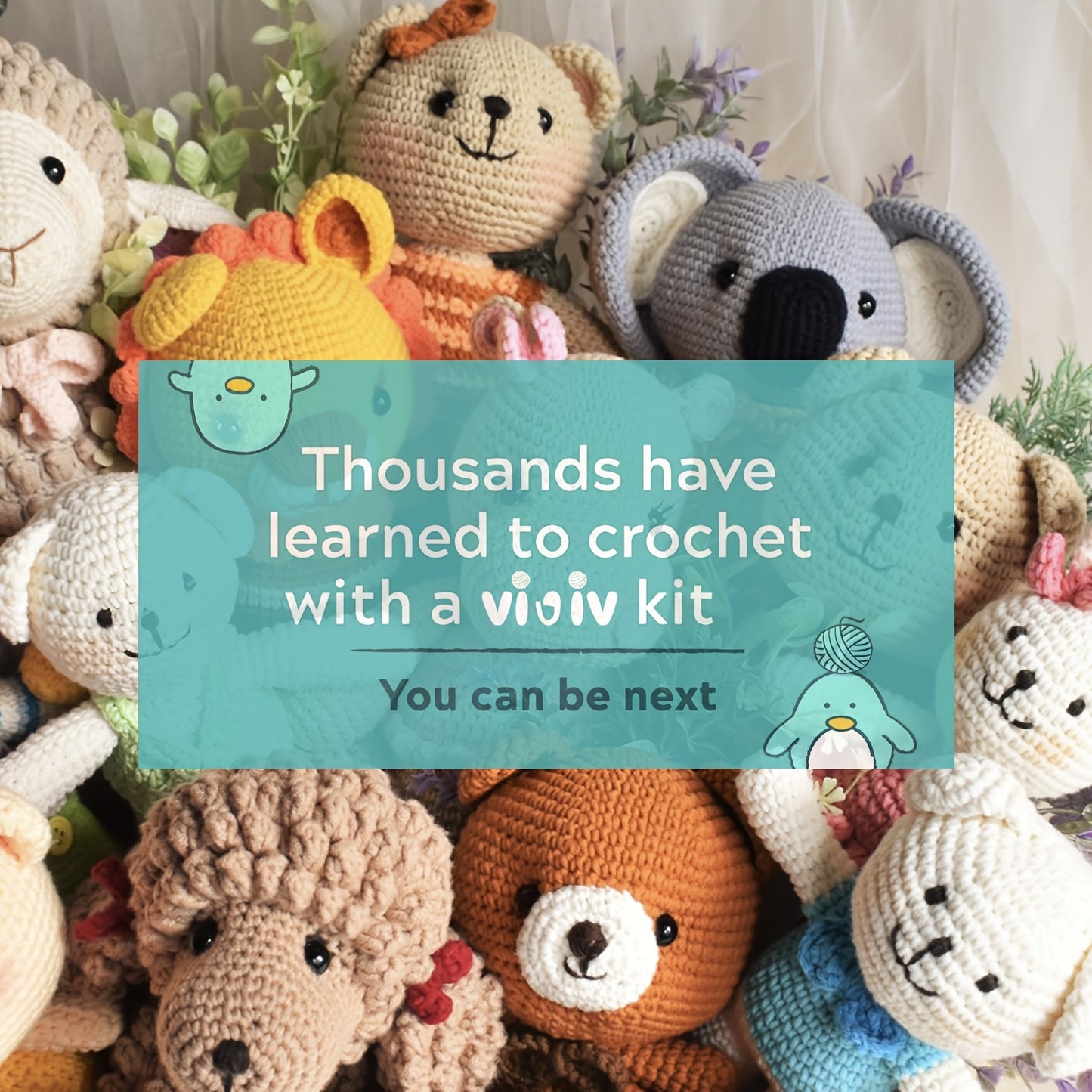 Vioiv 2 pezzi Kit all'uncinetto per principianti con elfo di Natale carino - Kit Chochet Amigurumi - Kit fai da te all'uncinetto per adulti con animali per principianti - Include video tutorial completi per principianti