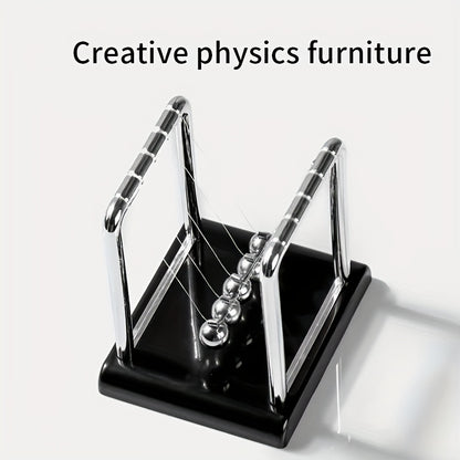 Pendolo di Newton decorativo per feste - Giocattolo da scrivania per casa e ufficio, gadget creativo per la fisica e la scienza, palline oscillanti portatili antistress, materiale plastico resistente, non necessita di elettricità