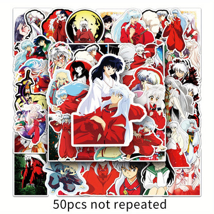 50 adorabili adesivi impermeabili a tema anime dei cartoni animati - Decalcomanie vivaci per auto, moto, laptop, bagagli, borraccia, skateboard - Collezione di accessori decorativi di qualità premium