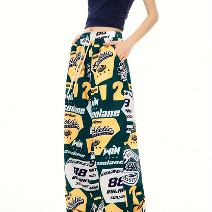 Women's Hip-Hop Inspired Colorblock Soccer Joggers - Casual Drawstring Cargo Pants for Spring/Fall, Machine Washable, for Autumn