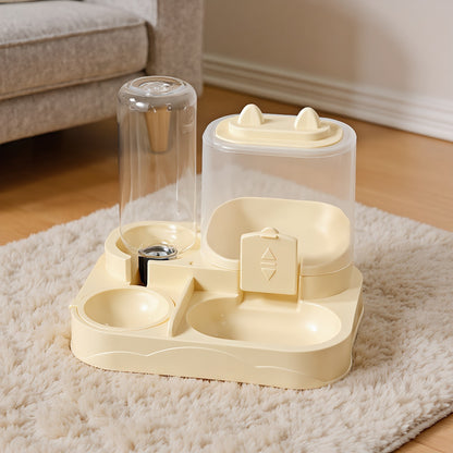 Automatic Gravity-Fed Pet Feeder System with 4 Size Options, Dual Wet/Dry Separation Design to Prevent Spills - No Batteries or Power Required. Suitable for Multiple Pets and Easy-to-Clean Durable Food & Water Dispenser; Idea