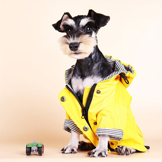 Keep Your Pet Puppy Warm & Dry With This Stylish Striped Rain Jacket! Christmas Gift