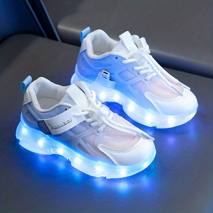 Usb Charging Light Shoes Colorful Sixteen Mode Running Horse Light Shoes Cool Luminous Boys Girls Can Change Color Color Lights Running Sneakers Cartoon Casual Shoelace Light Shoes