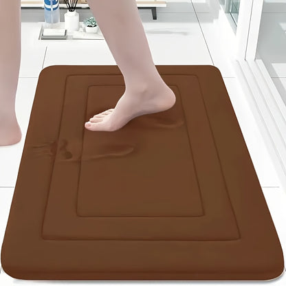 Tappetino da bagno in memory foam retrò da 1 pezzo - Assorbente, antiscivolo, motivo floreale, colore caffè e - Morbido e resistente per soggiorno, camera da letto, bagno, lavanderia