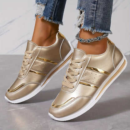 Sneakers casual da donna Golden - Leggere, suola morbida, allacciate, design basso alla moda, versatili per tutte le stagioni