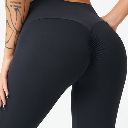 Pantaloni da yoga a vita alta con arricciatura dei glutei, leggings elasticizzati da fitness per donna, abbigliamento sportivo per allenamento e palestra, benefici per il sollevamento dei fianchi