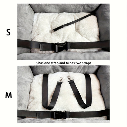 Soft & Comfortable Pet Bed for Small Dogs & Cats - Durable Polyester, Secure Strap, Ideal for Car Travel, Front Seat Safety, Cat Bed | Modern Pet Bed | Durable Polyester Bed