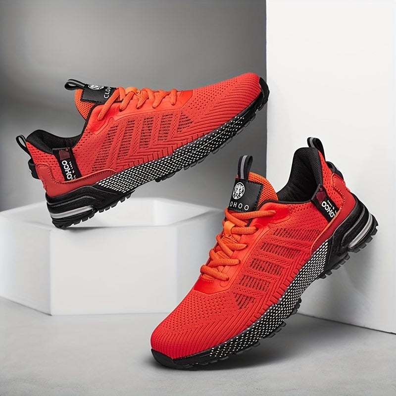 CLOHOO Scarpe da ginnastica da uomo alla moda, traspiranti, leggere e comode, in maglia, per correre e fare jogging, scarpe casual da passeggio antiscivolo e resistenti all'usura