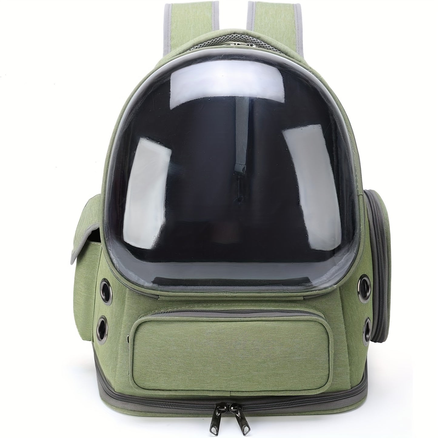 Fashion Style Solid Color Pet Backpack, Breathable Cat Carrier with Transparent Bubble, Large Space Capsule Backpack for Cats and Small Dogs up to 18lbs, Durable Oxford Cloth Zippered Bag for Travel and Hiking - Universal Fit