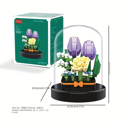 Costruisci il regalo perfetto per San Valentino: set di mattoncini compatibili Immortal Flower Rose Girl! Regalo di Pasqua, regalo di Pasqua, regalo di Natale e Halloween.