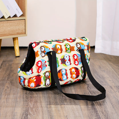 Portable Cat Carrier Bag with Zipper - Washable Polyester, Shoulder Strap for Small to Medium Cats
