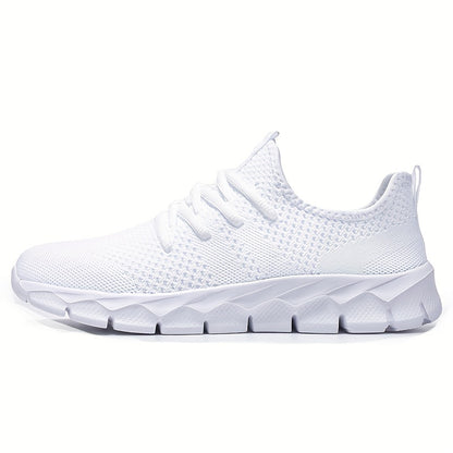 Men's Lightweight Breathable Running Shoe, Lace-Up Casual Sneakers for Gym, Jogging & Daily Wear (All-Season, Solid Color)