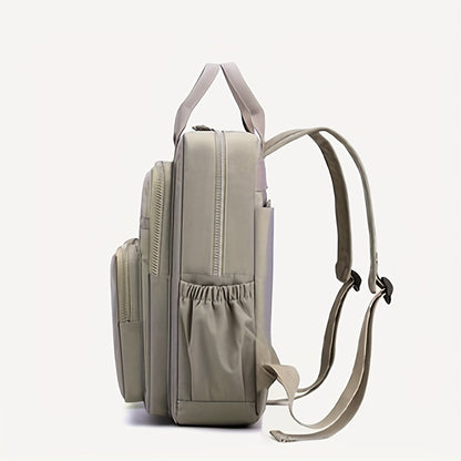 Zaino alla moda da donna, in nylon, con manico morbido, tinta unita, multitasche, con cerniera da viaggio, borse scolastiche femminili, zaino per laptop