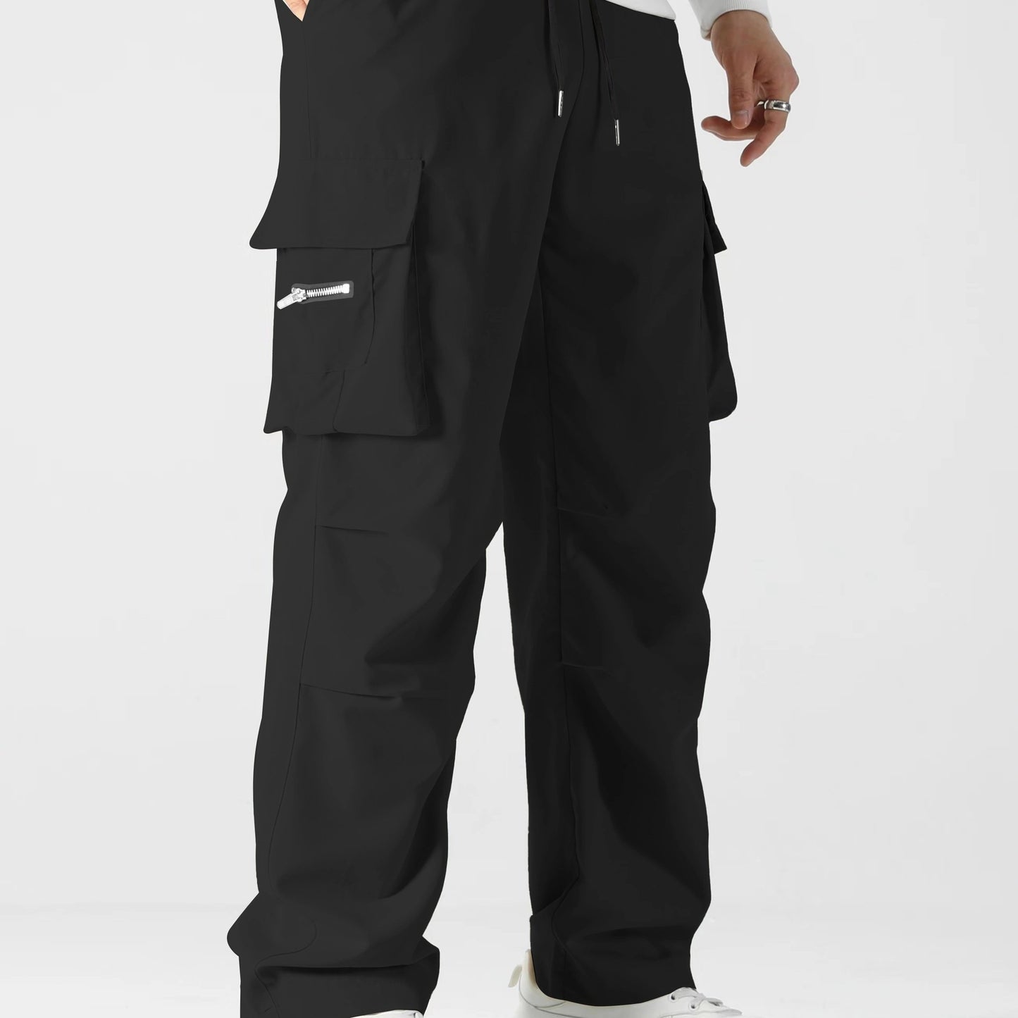 Men's Stylish Cargo Pants - Casual Loose Fit with Multiple Pockets, Perfect for Spring/Fall Outdoor Activities