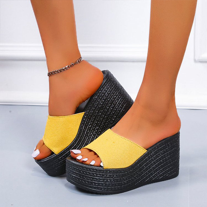 Women's Platform Wedge Sandals, Open Toe Strappy Back Slippers, Casual & Stylish Shoes, Women's Footwear
