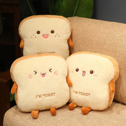 16"/40cm Plush Bread Pillow Cute Simulation Food Toast Soft Doll Warm Hand Pillow Cushion Birthday Christmas Gifts For Children Kids Christmas、Halloween、Thanksgiving Day