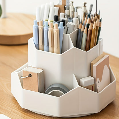 1 organizer da scrivania girevole multifunzionale, portapenne, scatola portaoggetti per cancelleria da ufficio e camera da letto, scatola portaoggetti per cosmetici da scrivania, organizer per trucco, portapenne girevole