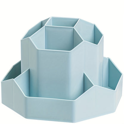 1 organizer da scrivania girevole multifunzionale, portapenne, scatola portaoggetti per cancelleria da ufficio e camera da letto, scatola portaoggetti per cosmetici da scrivania, organizer per trucco, portapenne girevole