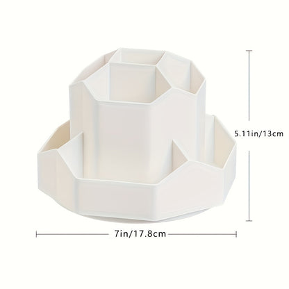 1 organizer da scrivania girevole multifunzionale, portapenne, scatola portaoggetti per cancelleria da ufficio e camera da letto, scatola portaoggetti per cosmetici da scrivania, organizer per trucco, portapenne girevole