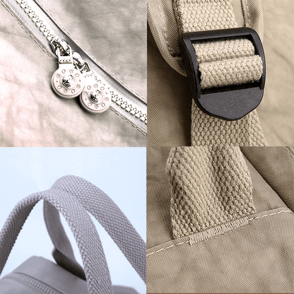 Zaino alla moda da donna, in nylon, con manico morbido, tinta unita, multitasche, con cerniera da viaggio, borse scolastiche femminili, zaino per laptop