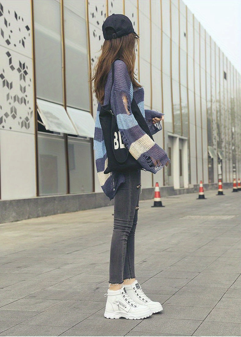 Women's Plush Lined Ankle Boots, Winter Warm Lace Up High Top Sneakers, Thermal Outdoor Short Boots