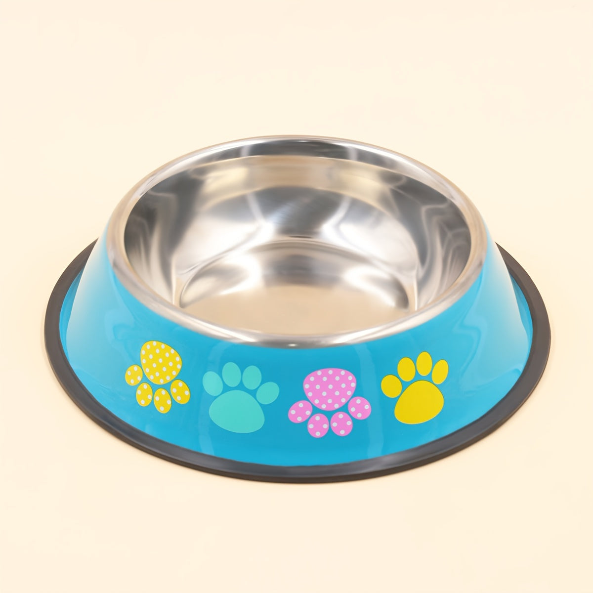Adorabile ciotola per cani con stampa a zampa - Acciaio inossidabile, antiscivolo e antiruggine, resistente stazione di alimentazione per il tuo amico peloso - Elegante bacinella per acqua e cibo