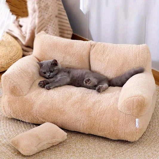 Divano letto in cotone morbido per gatti, comodo lettino lavabile per tutte le stagioni, accessori per gatti e gattini, disponibile nelle misure piccola (55x37x18 cm) e grande (65x46x30 cm), morbido e confortevole.