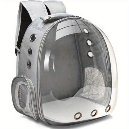 Breathable Transparent Cat Carrier Backpack - Secure Zippered Capsule Design for Small Pets, Ideal for Travel & Outdoor Use