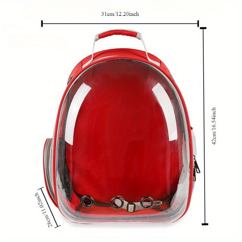 1pc Portable Pet Backpack with Zipper Closure, Hard-Sided Cat Carrier, Large Capacity Astronaut Capsule Bag, PC Material, Suitable for Various Outdoor Uses