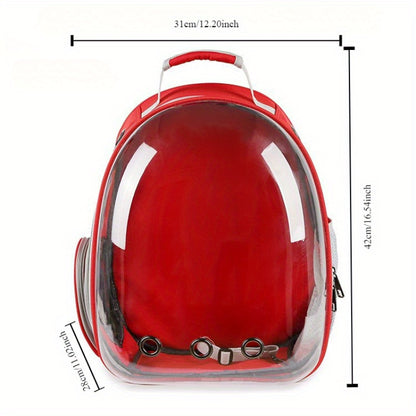 1pc Portable Pet Backpack with Zipper Closure, Hard-Sided Cat Carrier, Large Capacity Astronaut Capsule Bag, PC Material, Suitable for Various Outdoor Uses