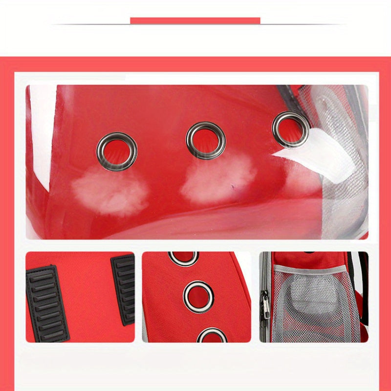 1pc Portable Pet Backpack with Zipper Closure, Hard-Sided Cat Carrier, Large Capacity Astronaut Capsule Bag, PC Material, Suitable for Various Outdoor Uses