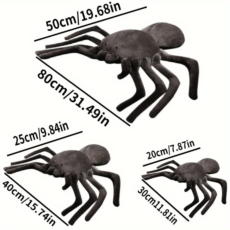 40cm/ 80cmHalloween Cute Spider Plush Toy Simulation Plushie Stuffed AnimaI Insect Pillow Doll Halloween Room Decoration Children Boy Gift