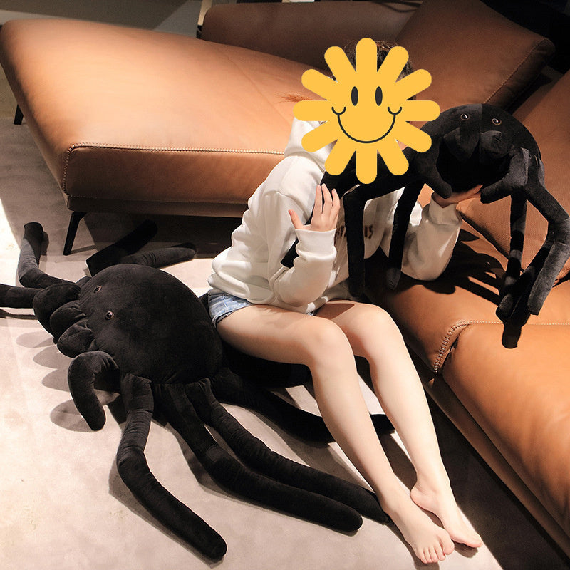 40cm/ 80cmHalloween Cute Spider Plush Toy Simulation Plushie Stuffed AnimaI Insect Pillow Doll Halloween Room Decoration Children Boy Gift