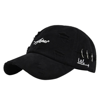 1 berretto da baseball retrò strappato, cappelli da papà sbiaditi e usurati con ricamo di lettere, cappelli da sole unisex hip hop adatti sia per donne che per uomini.