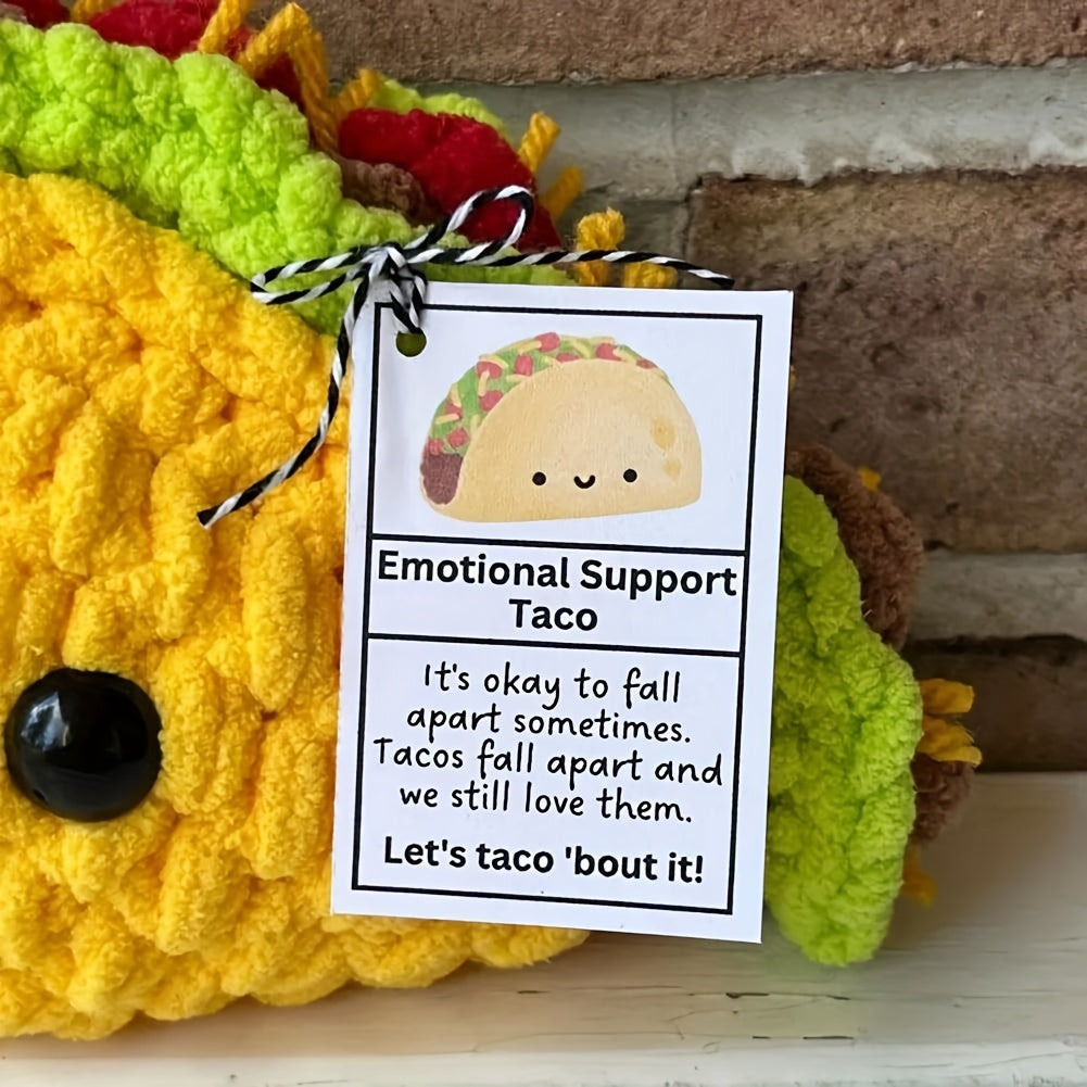 Emotional Support Taco Plushie - Soft Fabric Collectible Figurine, No Electricity Required, Fun Stuffed Animal for Comfort and Play