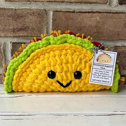 Emotional Support Taco Plushie - Soft Fabric Collectible Figurine, No Electricity Required, Fun Stuffed Animal for Comfort and Play