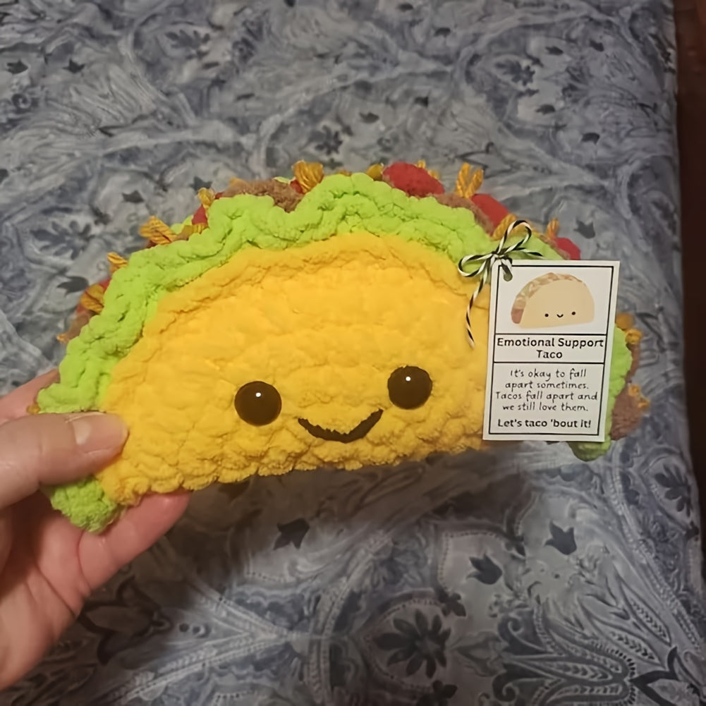 Emotional Support Taco Plushie - Soft Fabric Collectible Figurine, No Electricity Required, Fun Stuffed Animal for Comfort and Play