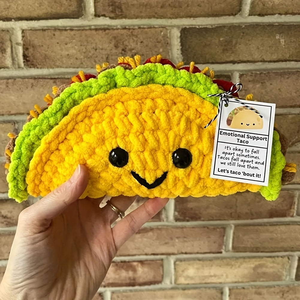 Emotional Support Taco Plushie - Soft Fabric Collectible Figurine, No Electricity Required, Fun Stuffed Animal for Comfort and Play