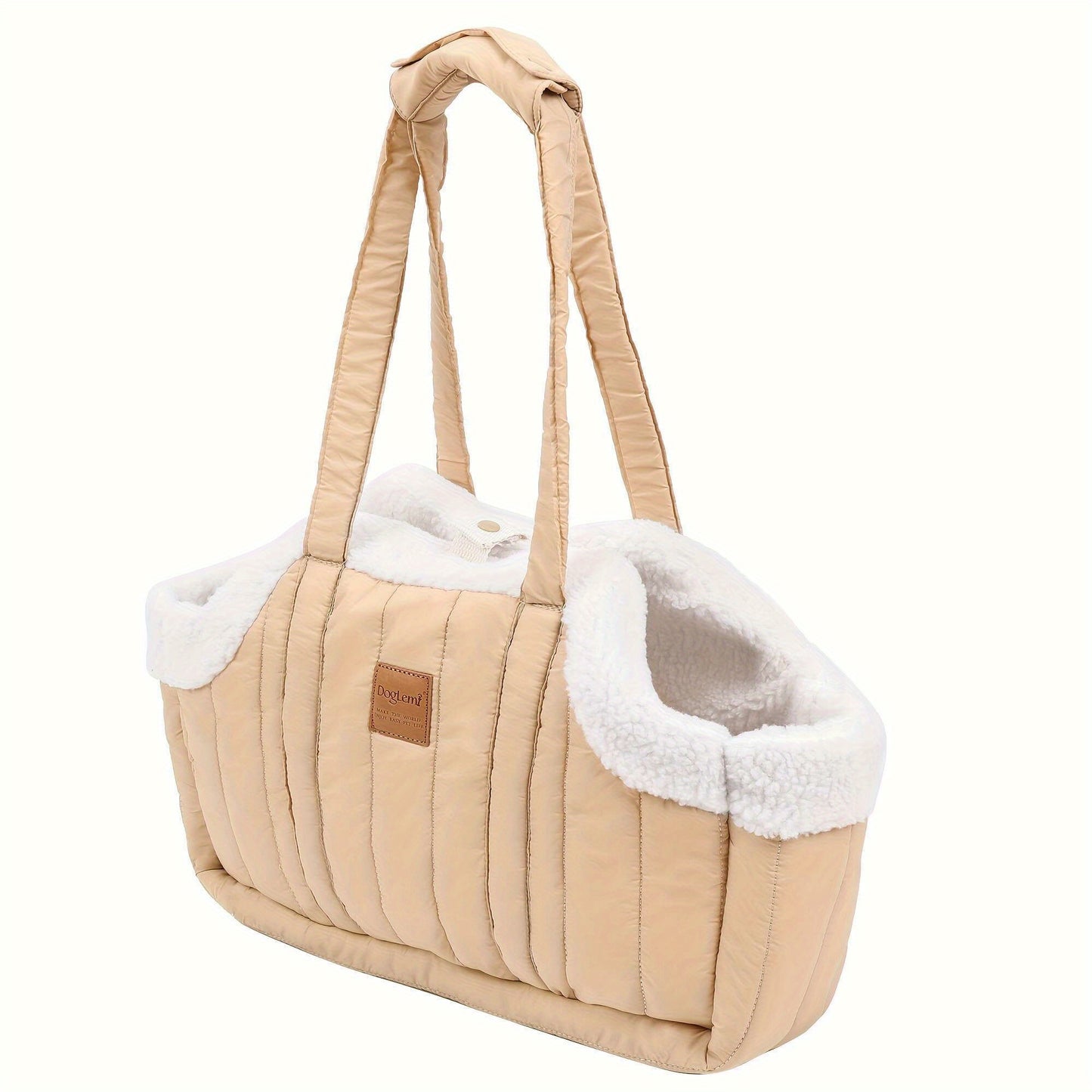 DogLemi Insulated Pet Carrier Backpack - Plush Warm Dog Carrier with Snap Closure, Durable & Reusable for Outdoor Walks, Travel, Shopping - Comfortable & Secure for Small to Medium Dogs, Dog Backpack Carrier, Stylish Dog Carr