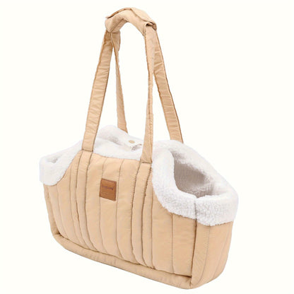 DogLemi Insulated Pet Carrier Backpack - Plush Warm Dog Carrier with Snap Closure, Durable & Reusable for Outdoor Walks, Travel, Shopping - Comfortable & Secure for Small to Medium Dogs, Dog Backpack Carrier, Stylish Dog Carr