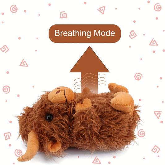 Highland Cow Musical Plushie: Glowing LED Nightlight, Sings Lullabies, Suitable for 3-6 Year Olds