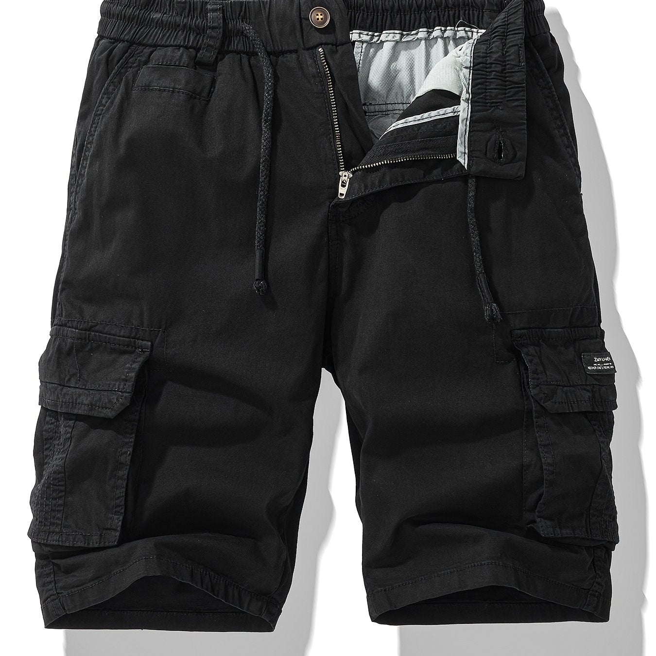 Men'S Heavy-Duty Work Shorts - Olive Green Cargo Pants with Multiple Utility Pockets, Non- Fabric for Construction, Outdoor, Everyday Casual - Adjustable Drawstring Waist - Model 9385, Outdoor Apparel, Functional Design, Dura