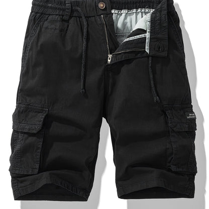 Men'S Heavy-Duty Work Shorts - Olive Green Cargo Pants with Multiple Utility Pockets, Non- Fabric for Construction, Outdoor, Everyday Casual - Adjustable Drawstring Waist - Model 9385, Outdoor Apparel, Functional Design, Dura