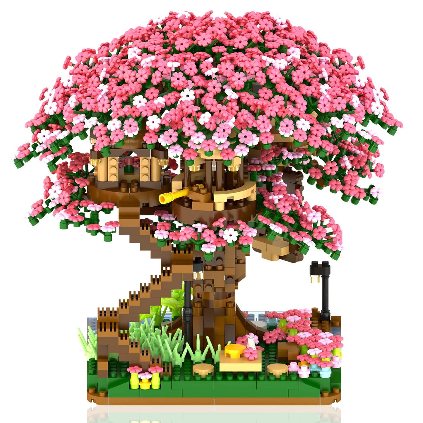 LHCX Cherry Bonsai Tree Building Sets For Girls, Mini Building Blocks Of Cherry Flower Bonsai Tree Kit, Mini Bricks Sakura Tree House, Halloween/Thanksgiving Day/Christmas Gift Easter Gift