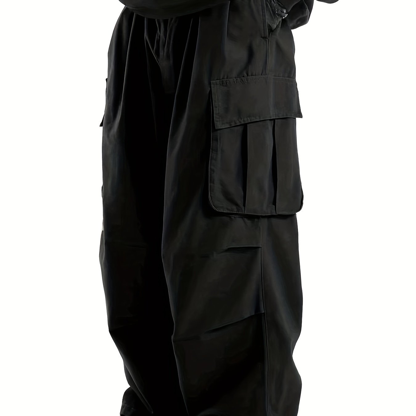 Solid Multi Flap Pockets Men's Straight Leg Cargo Pants, Loose Casual Outdoor Baggy Pants, Men's Work Pants Streetwear