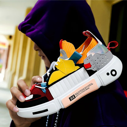 Scarpe da corsa alla moda da uomo con blocchi di colore, scarpe sportive ammortizzanti per esterni, sneakers da uomo, primavera ed estate