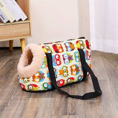 Portable Cat Carrier Bag with Zipper - Washable Polyester, Shoulder Strap for Small to Medium Cats