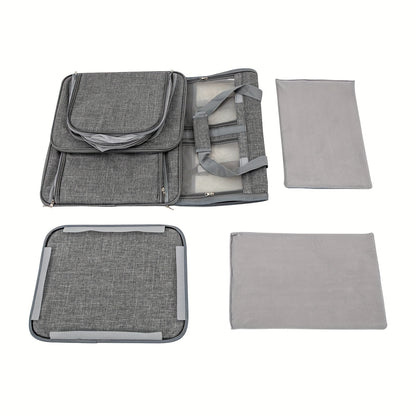 Expandable Cat Carrier Bag, 17.3x20.9x13 inches, Contemporary Style, Deep Gray, Portable Pet Travel Cage with Mesh Windows & Shoulder Strap