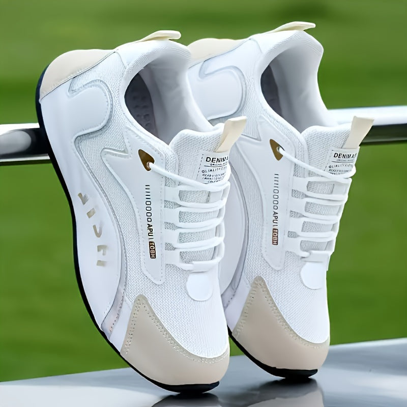 Men's Trendy Colour Block Running Shoes, Comfy Non Slip Breathable Lace Up Sneakers For Men's Outdoor Activities